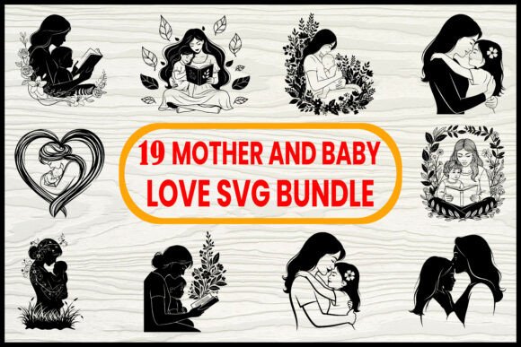 20 Mother and Baby Love SVG Bundle