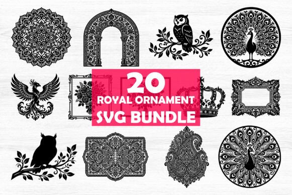 20 Royal Ornament SVG Bundle