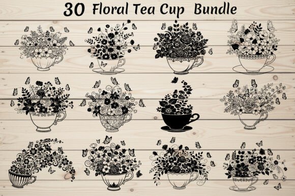 30 Floral Tea Cup Bundle