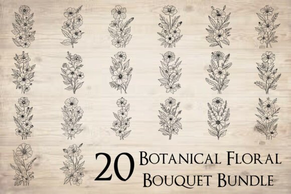 Botanical Floral Bouquet Bundle
