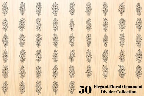 Elegant Floral Ornament Divider Collecti