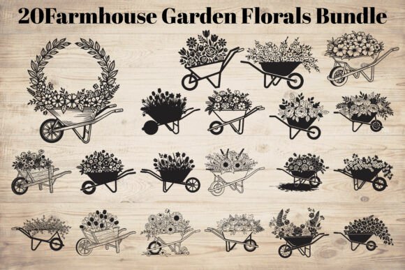Farmhouse Garden Florals SVG Bundle