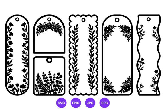 Floral Border Black White Vector