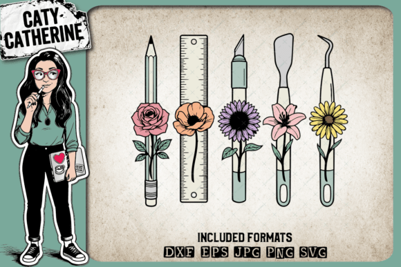 Floral Craft Tools Pretty Flowers