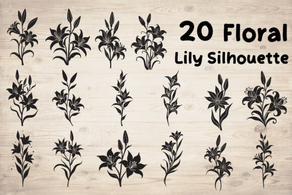 Floral Lily Silhouette