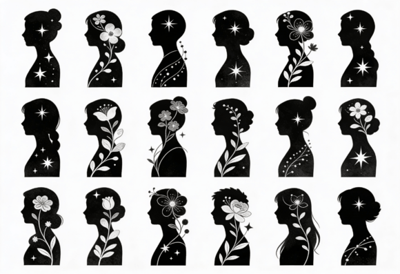 Floral Silhouette Vector Art Bundle