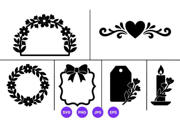 Floral Wreath Heart Candle Gift Tag