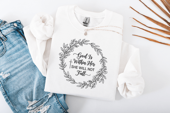 God is Within Her Christian Floral