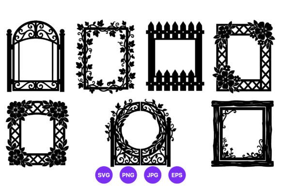 Ornamental Floral Fence Gate Frame