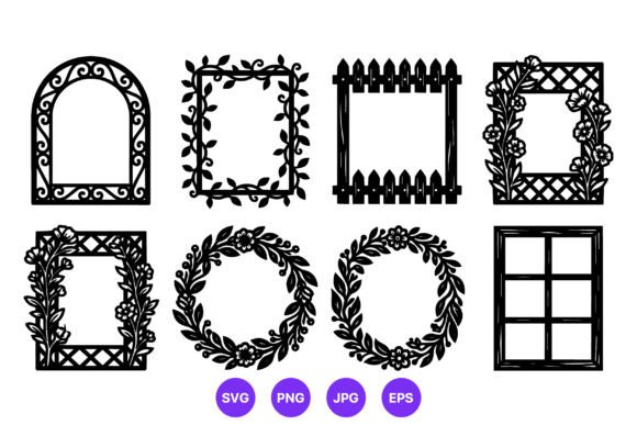 Ornamental Floral Frames Vector Set