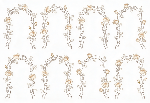 Rose Arch Clipart Wedding Floral Design