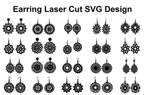 Sunflower Style Earrings SVG Set