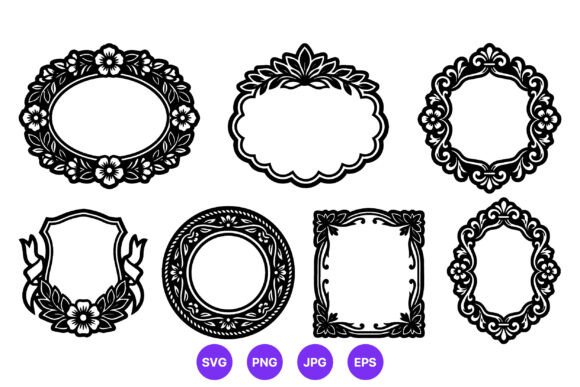 Vintage Floral Ornate Frame Vector Set