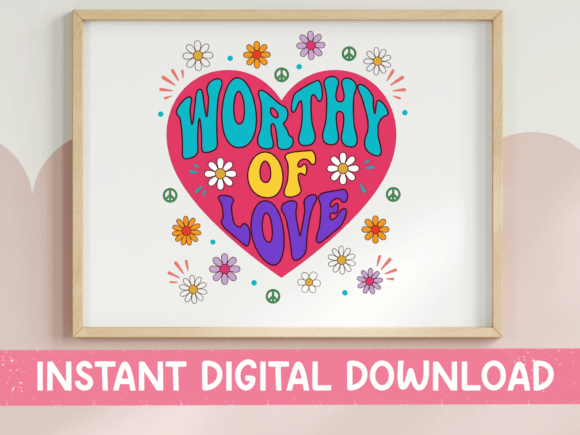 Worthy of Love Groovy Heart Floral